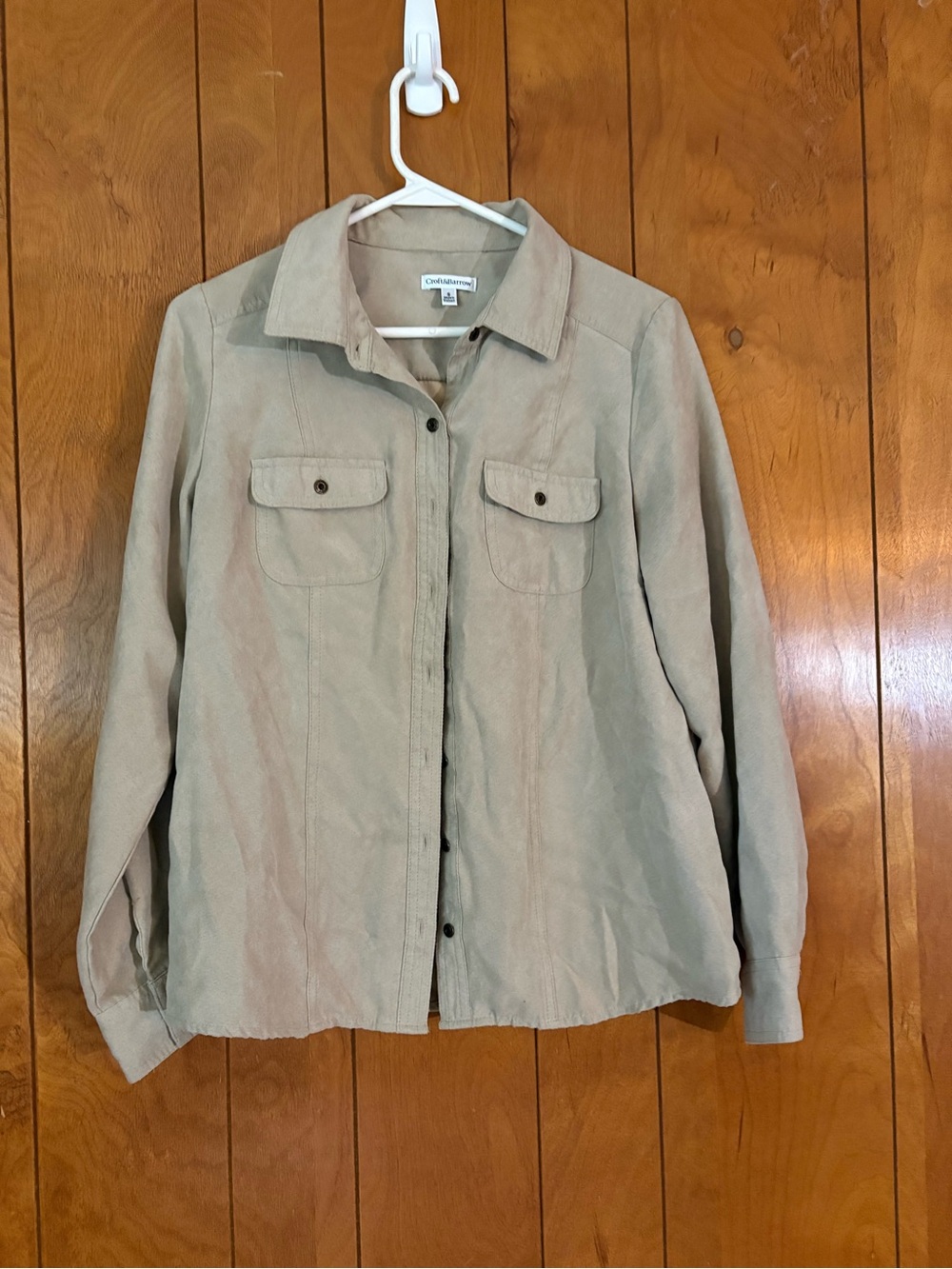 croft & barrow Beige Button-Front Utility Shirt Jacket